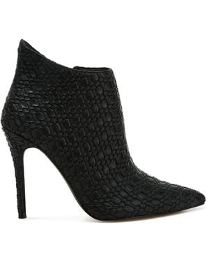 Rag & Co Lolita Woven Texture Stiletto Boot - Black