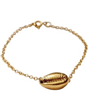Posh Totty Designs Yellow Gold Plated Cowrie Shell Bracelet - Metallic