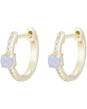 KAMARIA Opal And Crystal Huggie Earrings - Metallic