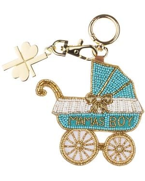 Laines London Mama's Boy Pram Hand-Beaded Bag Charm - Blue