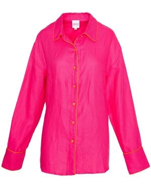Ofuure Linen Nikki Button Up Shirt - Pink