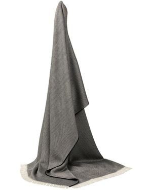 Kinalba Marquee Graphite Herringbone Cashmere & Silk Scarf - Grey