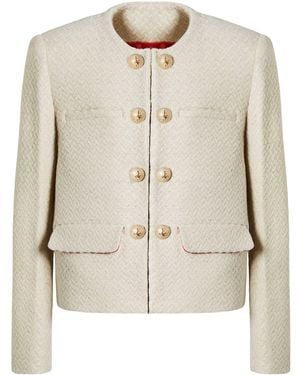 The Extreme Collection Neutrals Evelyn Sapphire Cropped Blazer - White
