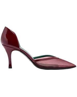 Florrie London Cate D'Orsay Mesh & Patent 75Mm Pump Burgundy - Purple