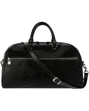 Time Resistance Leather Duffel Bag - Black