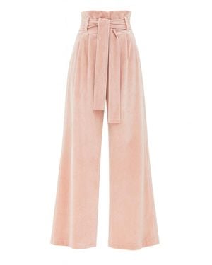 Julia Allert Velvet High Waist Pants - Pink