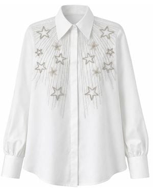 Exquise Neutrals Bernard Embroidered Cotton Shirt - White