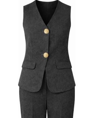 Nuvv Collection Sleeveless Wool Vest Set - Black