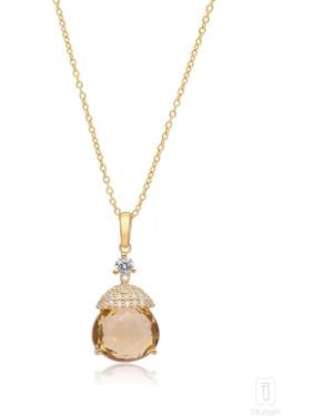 The Jewelz Citrine Radiance Sterling Necklace - Metallic