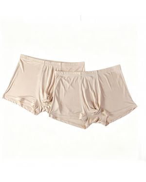Soft Strokes Silk Neutrals Set Of Two Knitted Silk Trunks - Natural