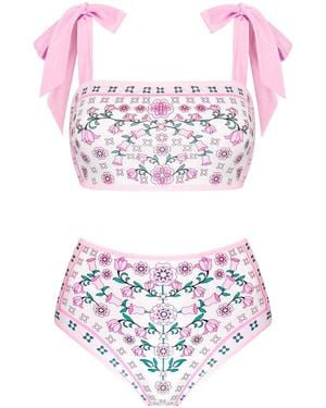 Jessie Zhao New York Blossom Reversible Two-Piece Swimsuit - Multicolour