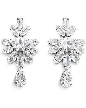 Maison De Gala Crystal Floral Drop Earrings - Metallic