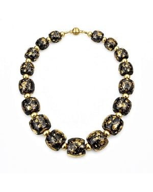 Gold & Honey Beaded Lucite Necklace For After Hours - Metallic