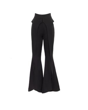 Julia Allert Flared Pants With Hip Panels And Front Slits - Black