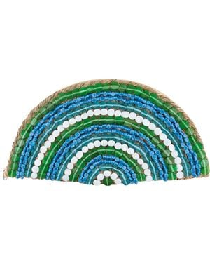 OhSun Luna Glass Bead Clutch - Green