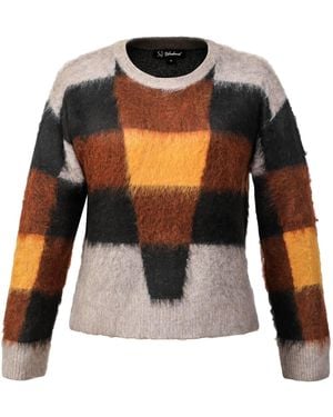 Smart and Joy Check Pattern Oversize Jumper - Black