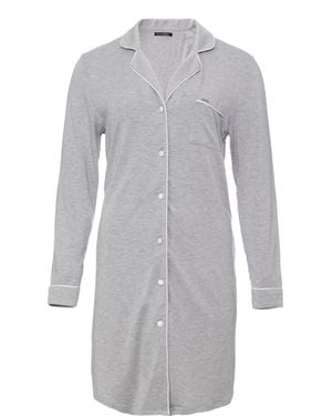 Pretty You London Bamboo Long Sleeved Classic Nightshirt - Grey