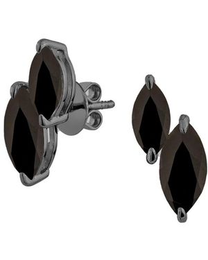 SALLY SKOUFIS Renaissance Stud Earrings With Made Cz Diamond Stimulant - Black