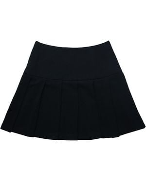 2KStyle Tolu Pleated Crepe Mini Skirt - Black