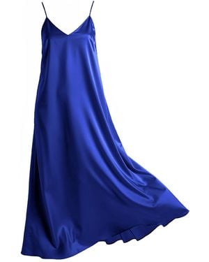 Janara Jones Maxi Satin Mariella Dress - Blue