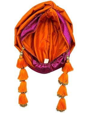 Julia Clancey Snazzy Hot & Jaffa Silk Dorado Turban - Orange