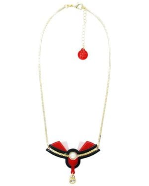 Gissa Bicalho Acrylic Handmade Necklace Alamanda - Red