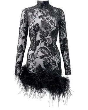 Moda Glam Imani Sheer Sequin Mini - Black