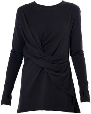 Metamorph Cotton Slim Fit Top With Thumbhole Sleeves - Blue