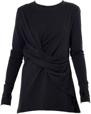 Metamorph Cotton Slim Fit Top With Thumbhole Sleeves - Blue