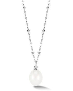 Dower & Hall Large Oval Luna Pearl Pendant - Metallic