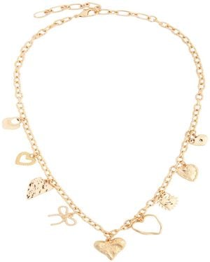 Saachi Mixed Heart Charm Necklace - Metallic