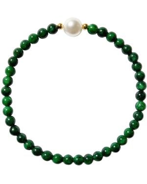 seree Clara Pearl And Jade Beaded Bracelet - Green