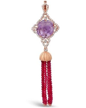 Bellus Domina Amethyst & Garnet Tassel Pendant - Red