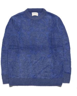 Peraluna Eclipse Knit Fully Tie Die Fluffy Sweater For - Blue