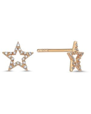 Ecce | Artisan Diamonds Single 14K Diamond Hollow Star Earring - Metallic