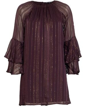Rose & Nancy Kaia Flute Sleeve Mini Dress - Purple