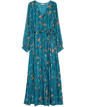 Niza Long Sleeve Long Dress - Blue