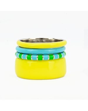 Pinnole Sunflowers On Seaside Ring Stack - Yellow