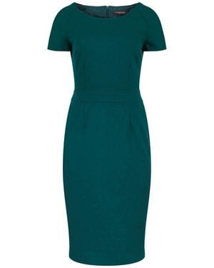 Conquista Fitted Emerald Cap Sleeve Dress Fashion - Green