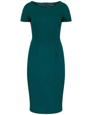 Conquista Fitted Emerald Cap Sleeve Dress Fashion - Green