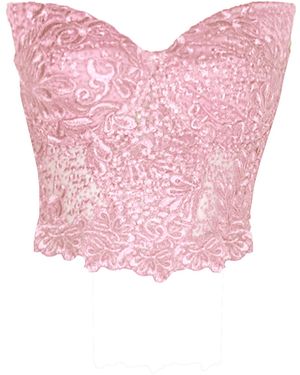 Angelika Jozefczyk Neutrals Orchidea Lace Corset Top Dusty - Pink