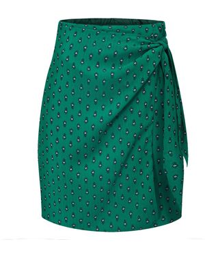 Smart and Joy Short Draped Skirt - Green