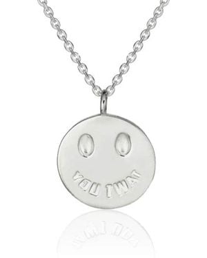 Cartography You Twat Smiley Necklace - Metallic