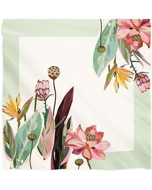 Ilvi Alavus Mint-Cream Silk Twill Scarf - White