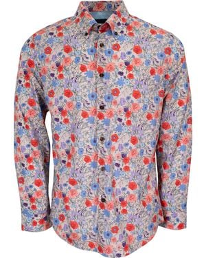 lords of harlech Morris Rose Floral Shirt - Red