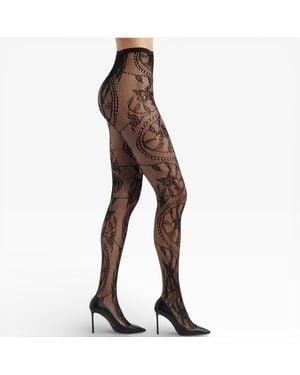 HIGH HEEL JUNGLE by KATHRYN EISMAN Monet Lace Tights - Black