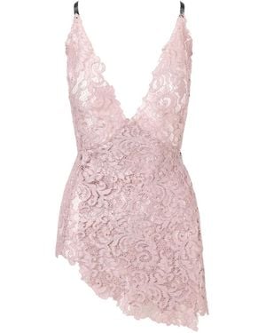 Belle -et-BonBon Summer Lace Wrap Dress With Sheer Chiffon Slip Included - Pink