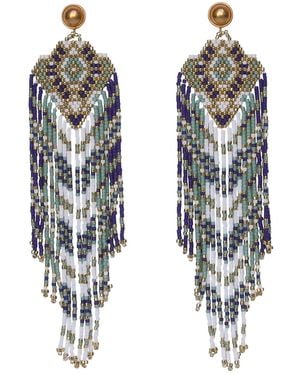 Good Tidings Style Azure Beaded Earrings - Black