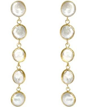 Laura Gray Freshwater Pearl Dangle Earrings - Metallic