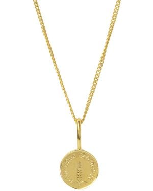 Katie Mullally French Centime Coin Charm Plated Necklace - Metallic